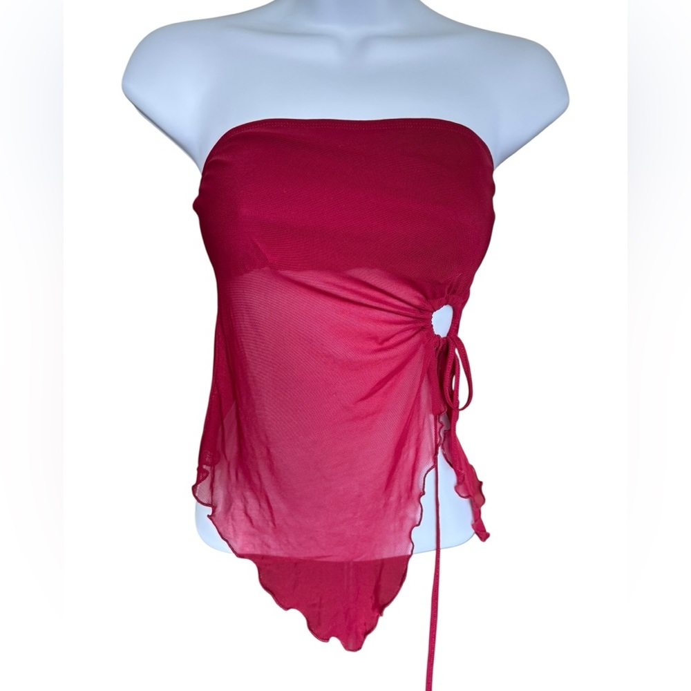 SHEIN Burgundy Strapless Top